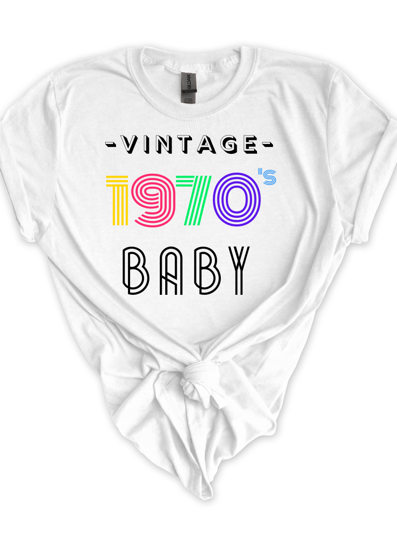 Vintage 1970s Baby Tee | White