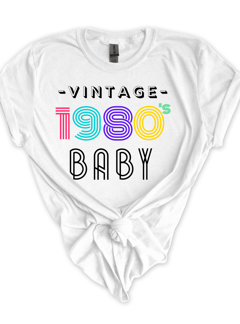 Vintage 1980's Baby Tee | White