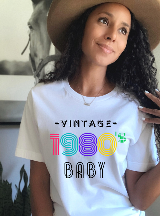 Vintage 1980's Baby Tee | White