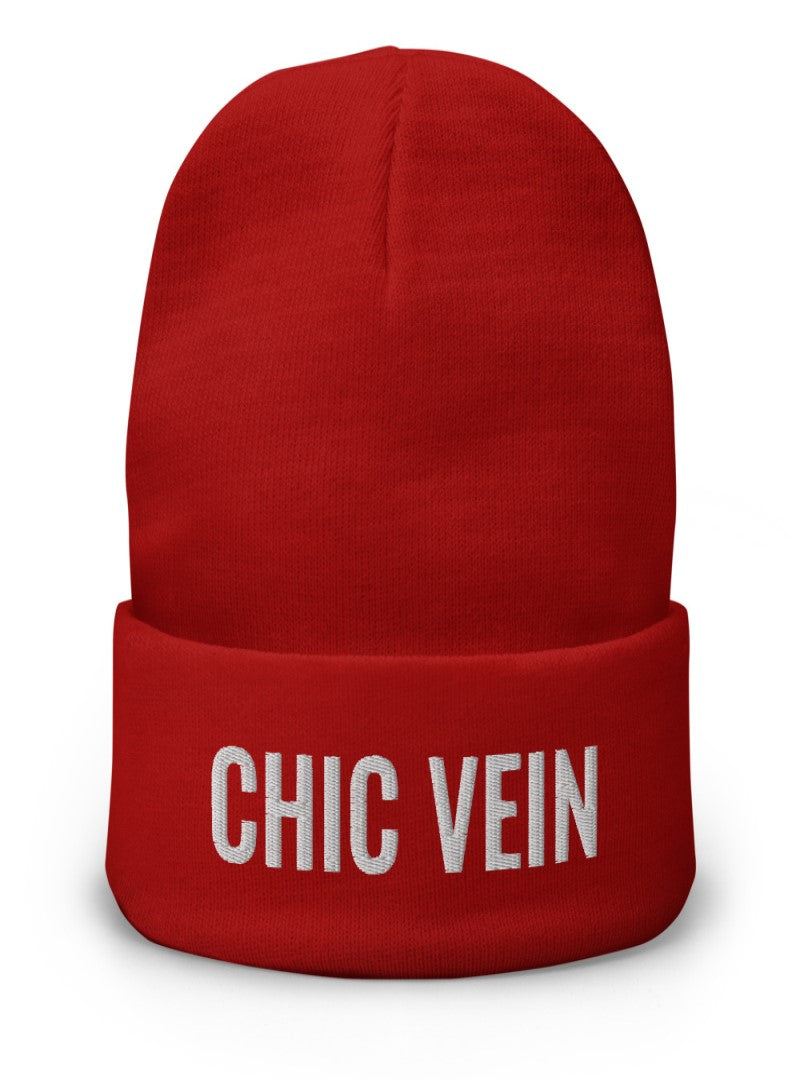 Chic Vein Embroidered Beanie