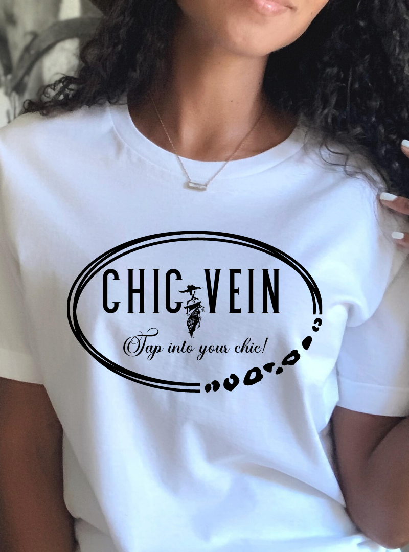 Chic Graphic Tee - White, Chic Vein Branded T-shirt